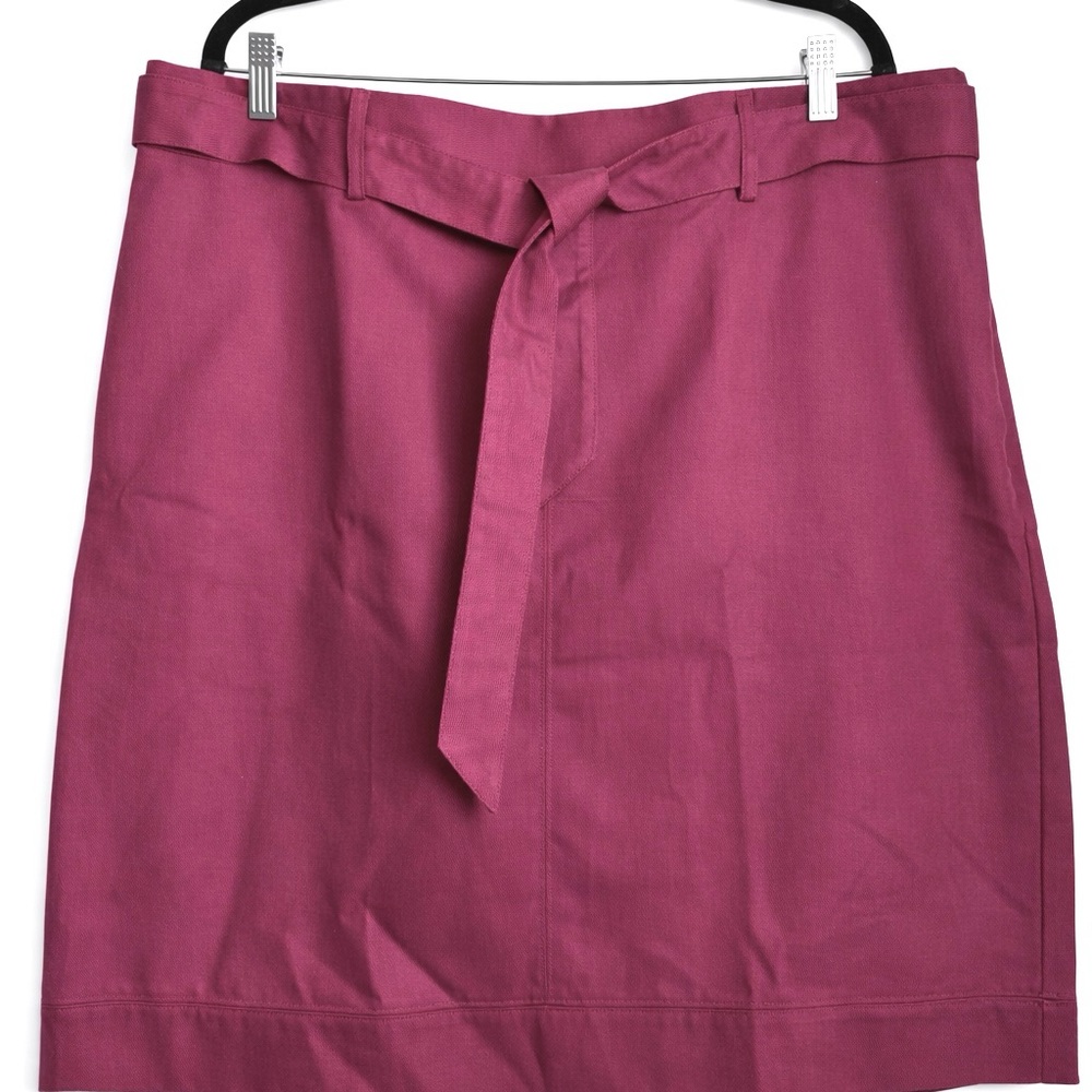 Ann Taylor Factory Burgundy A-Line Skirt Size 16 Cotton Blend Work Office Career